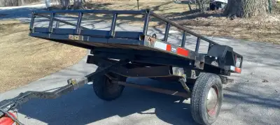Good condition. Heavy duty wood deck. 55 inch wide by 94 inch long (inside dimensions) Perfect for t...
