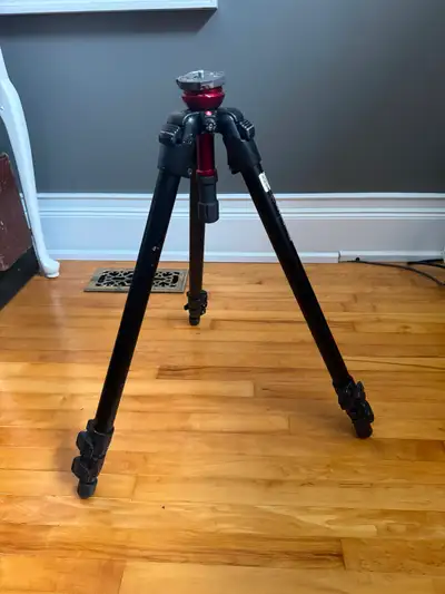 Tripod works great with ball and socket leveling. One of the head locking screws is stuck in the pla...