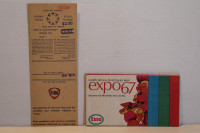 Vintage EXPO 1967 Carte ESSO Site et Coupon Stationnement FINA