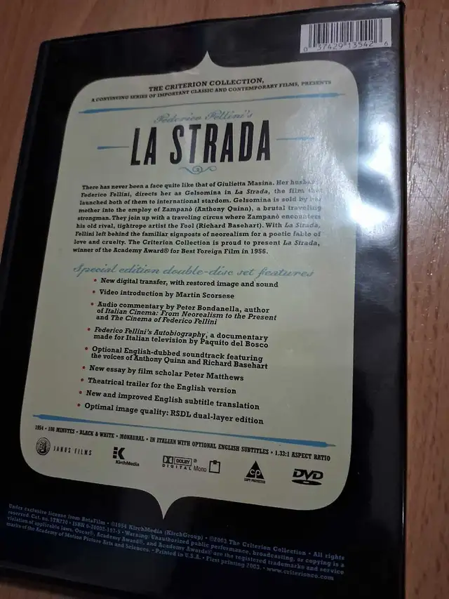 LA STRADA (FELLINI) - CRITERION COLLECTION in CDs, DVDs & Blu-ray in Barrie - Image 3