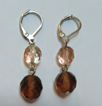 NEW, Earrings  on Eurowire with faceted beads