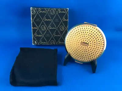 Vintage 1960's Stratton Gold Tone Powder Compact Ensemble, View more