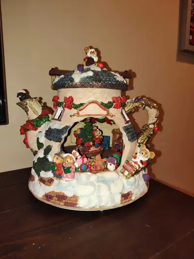 Sears Christmas Musical Teapot Ceramic, View more