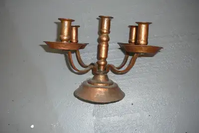 Candelabra, antique copper., View more