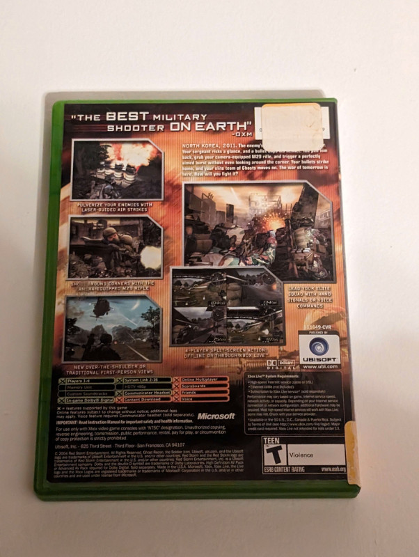 Tom Clancy's Ghost Recon 2 (Xbox) (Used) in Older Generation in Kitchener / Waterloo - Image 2