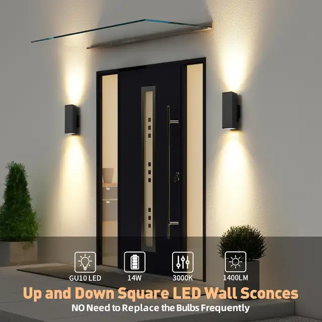 NEW: 2 outdoor LED wall sconces63234629450243121