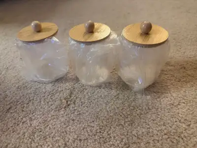 3pc Swab Organizer With Bamboo Lids., View more