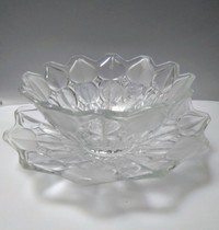 Vintage Cut Glass Bowl and Plate