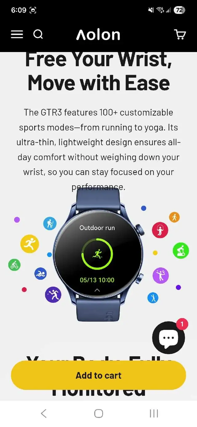 Aolon GTR3 slim smartwatch558827410178723846
