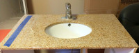 Granite Stone Bathroom Countertop with Porcelain Sink