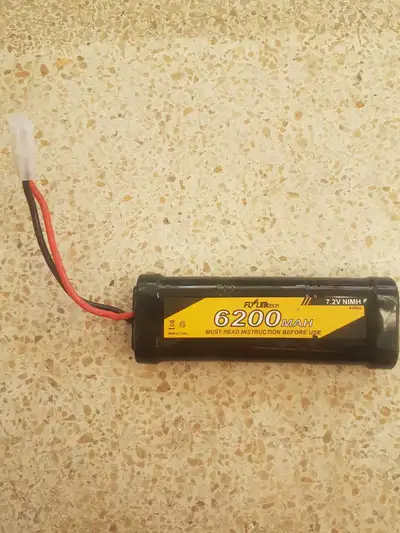 One 7.2V 6200mAh NIMH Battery for RC Cars, 6-Cell Flat Rechargeable Battery Pack, Replacement Hobby...