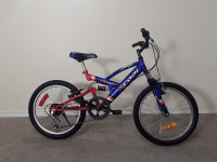 Serviced 6 speed 20” NEXT kid’s dual suspension mountain bike