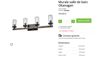 Luminaire de salle-de-bain NEUF, View more