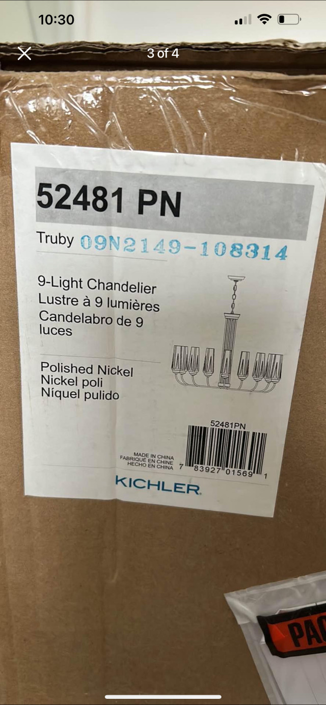 UNION LIGHTING TRUBY CHANDELIER BY KICHLER NEW UNUSED IN BOX in Indoor Lighting & Fans in Peterborough - Image 3