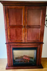 Fireplace TV Hutch & China Cabinet both solid cherrywood