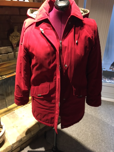 Red Winter Coat with Removable Hood sz L, View more