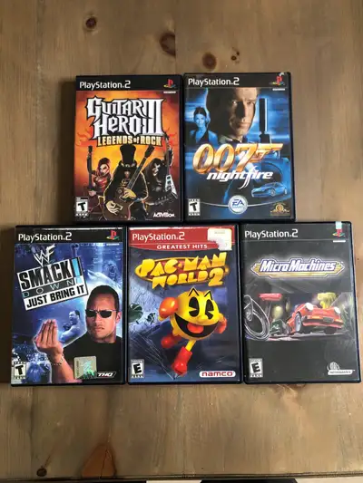 Guitar Hero III Legends of Rock 007 nightfire SOLD WWF Smackdown Just Bring It SOLD PacMan World 2 S...