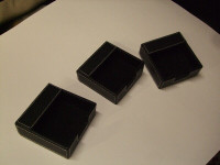 3 LEATHER POST-IT  BOXES FOR DESKS NEW.