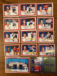 1988-89 Washington Capitals Panini hockey sticker team set (16)