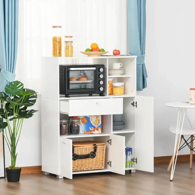 Compact Kitchen Pantry Cabinet Server Hutch Storage Buffet with  in Hutches & Display Cabinets in Markham / York Region - Image 8