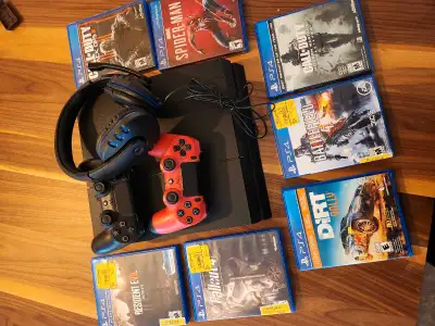 PS4 with 7 games 2 joy sticks and head set