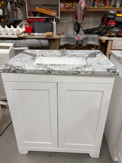 2 x vanities well made beautiful custom granite tops $280 each, View more