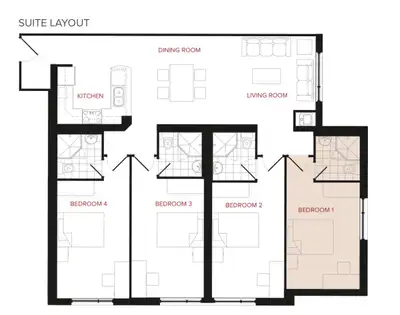 Subletting 1b1b room in a 4b4b female suite at Hespeler House from May-Aug 2026 ❄️252 Phillip St, Wa...