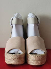 BRAND NEW, MARC FISHER ALIDA ESPADRILLE SUEDE WEDGE SANDALS!!!