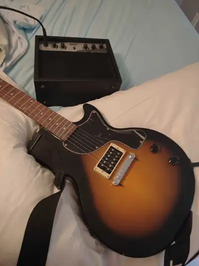Epiphone Junior Electric Guitar and mini Amp, View more