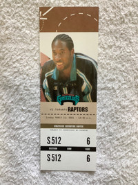 NBA VANCOUVER GRIZZLIES LAST GAME vs Toronto 2001 TICKET