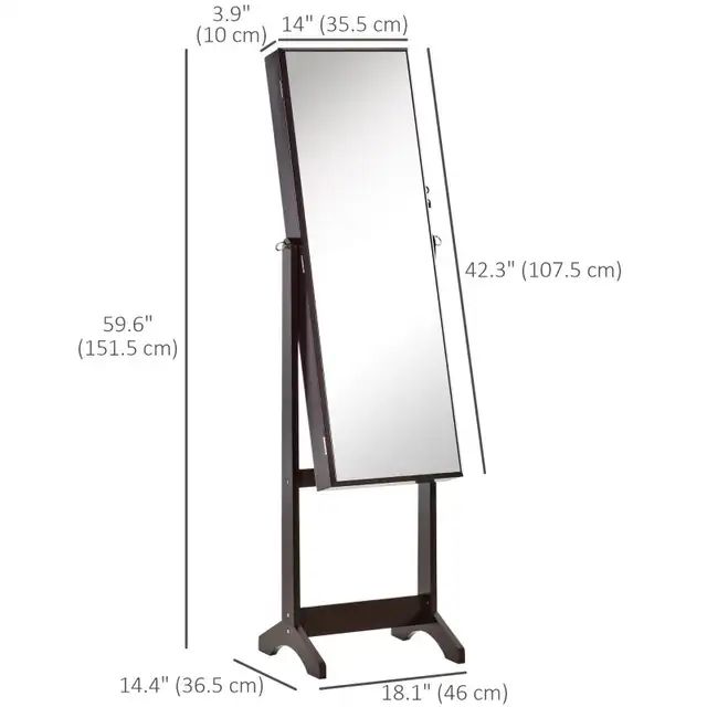 Mirror Jewelry Cabinet Armoire, Lockable Jewelry Organizer  in Home Décor & Accents in Markham / York Region - Image 5