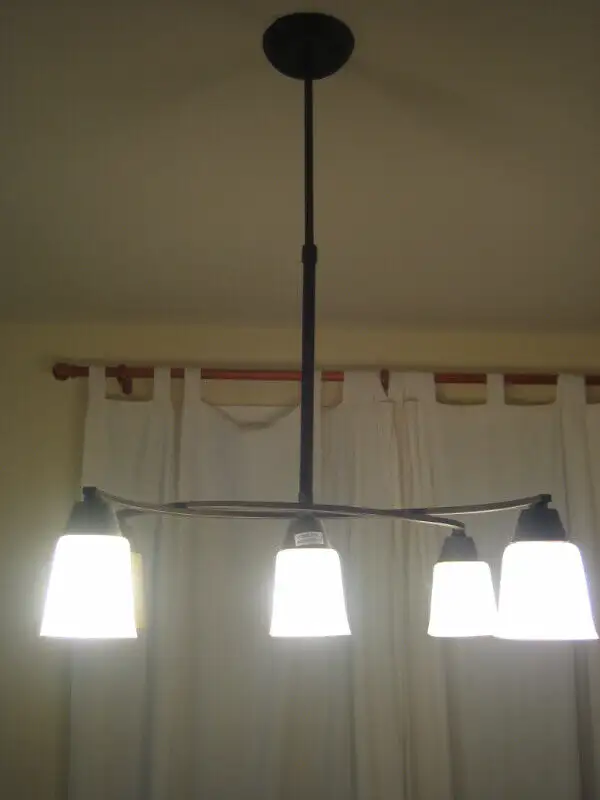 4-light Chandelier (new) - coffee colour finish with amber glass in Indoor Lighting & Fans in Ottawa - Image 2