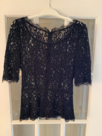 Babaton Black Lace Peplum Top