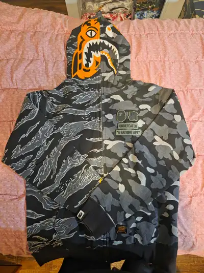 Bape X Undefeated Shark Tiger hoodie size 2xl, View more