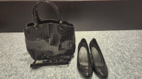 Brand New fashionable hand bag and matching shoes size 8 1/2