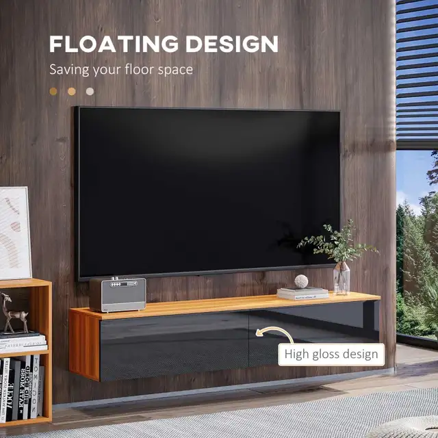 Wall Mounted TV Stand, Floating TV Cabinet for up to 70" TVs wit in TV Tables & Entertainment Units in Markham / York Region - Image 4