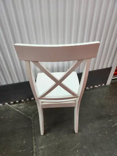 3 X White X-Back Dining Chairs, View more