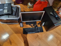 Dell Monitor, $(60) keyboard(15), speakers($20), ASUS computer($