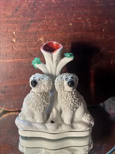 Staffordshire poodle inkwell, View more