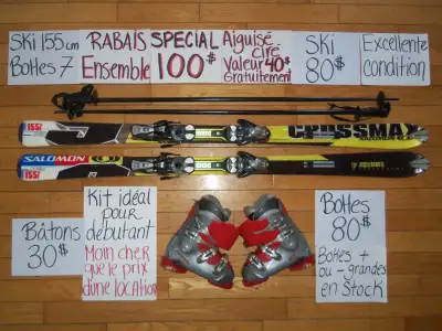 Ensembles de ski alpin titanium et twin tip 146 150 154 157 cm, View more