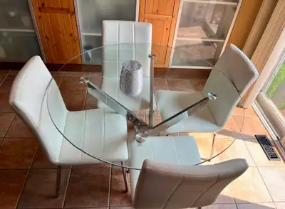 Glass Dining Table and 4 Chairs, View more