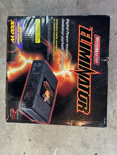 New in box -MotoMaster Eliminator 3000W Digital Power Inverter - converts 12V DC battery power into...