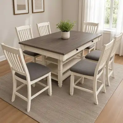 Ashley Furniture 7pc Dining Set – Solid Wood Storage , View more