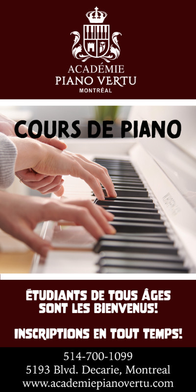 Cours de piano - Académie de musique Piano Vertu dans Cours de musique  à Ville de Montréal - Image 3