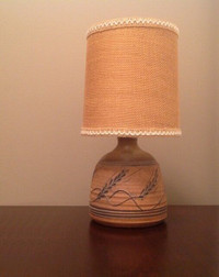 Artisan decorator pottery lamp and shade