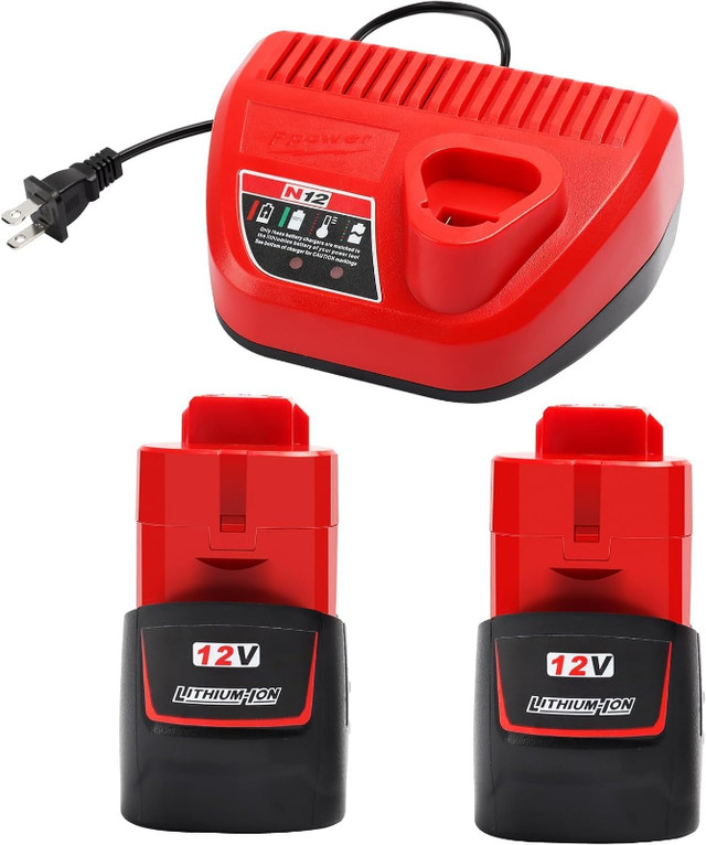 AMICROSS 2 Pack 12V 3000mAh Replacement Battery with Charger in Power Tools in City of Toronto