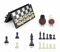 NEW 3in1 Board Game Chess, Backgammon, Checkers Magnetic Folding