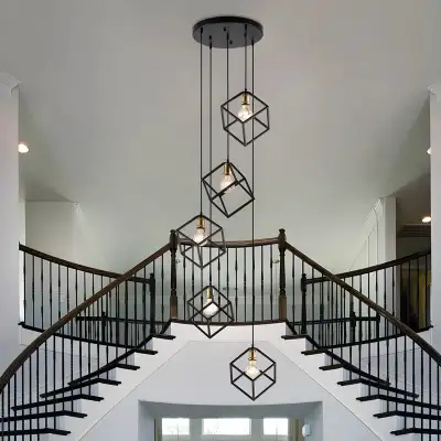 Indie 5 - Light Modern Cluster Square Cube Minimalist Chandelier, View more