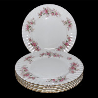 6 Vintage Royal Albert Lavender Rose Dinner Plates Ex