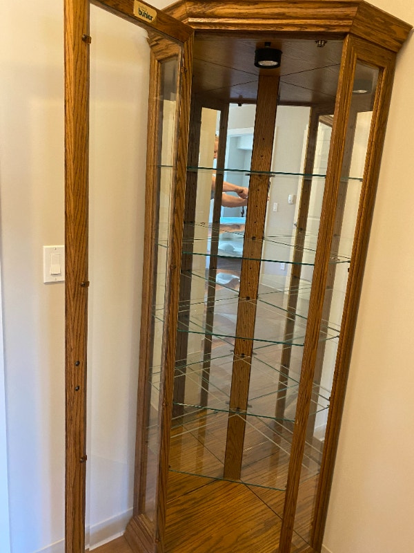 Oak Buhler Curio Corner Hutches & Display Calgary